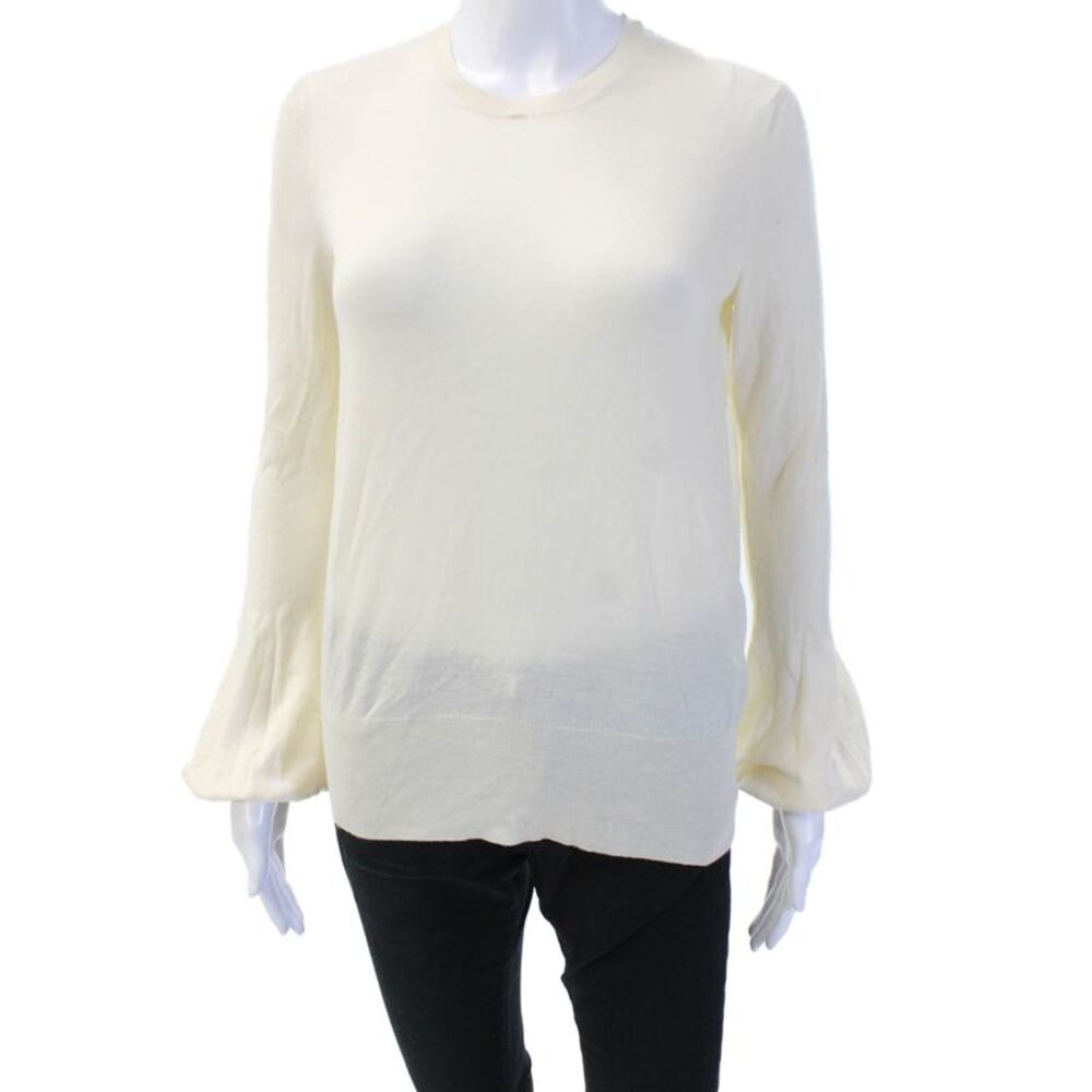 Alexander McQueen Womens Beige Wool Pullover Sweater Crewneck Longsleeve Size S